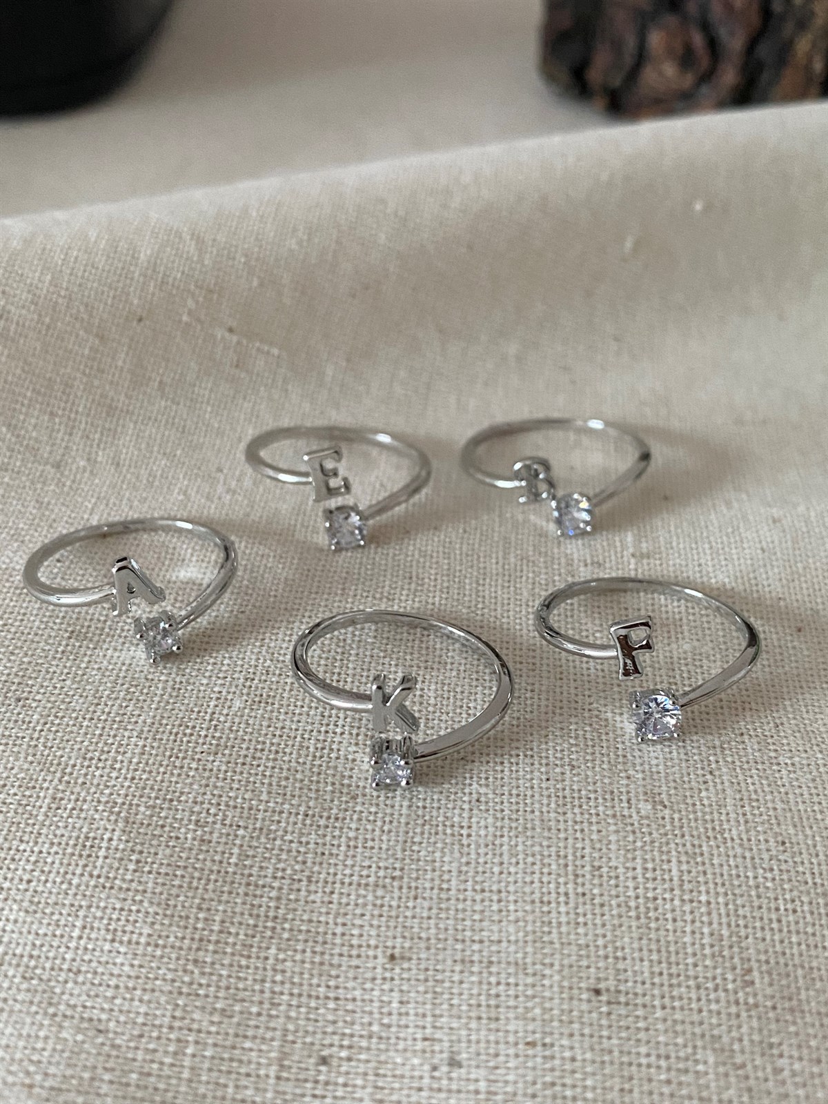 Single Stone Letter Ring
