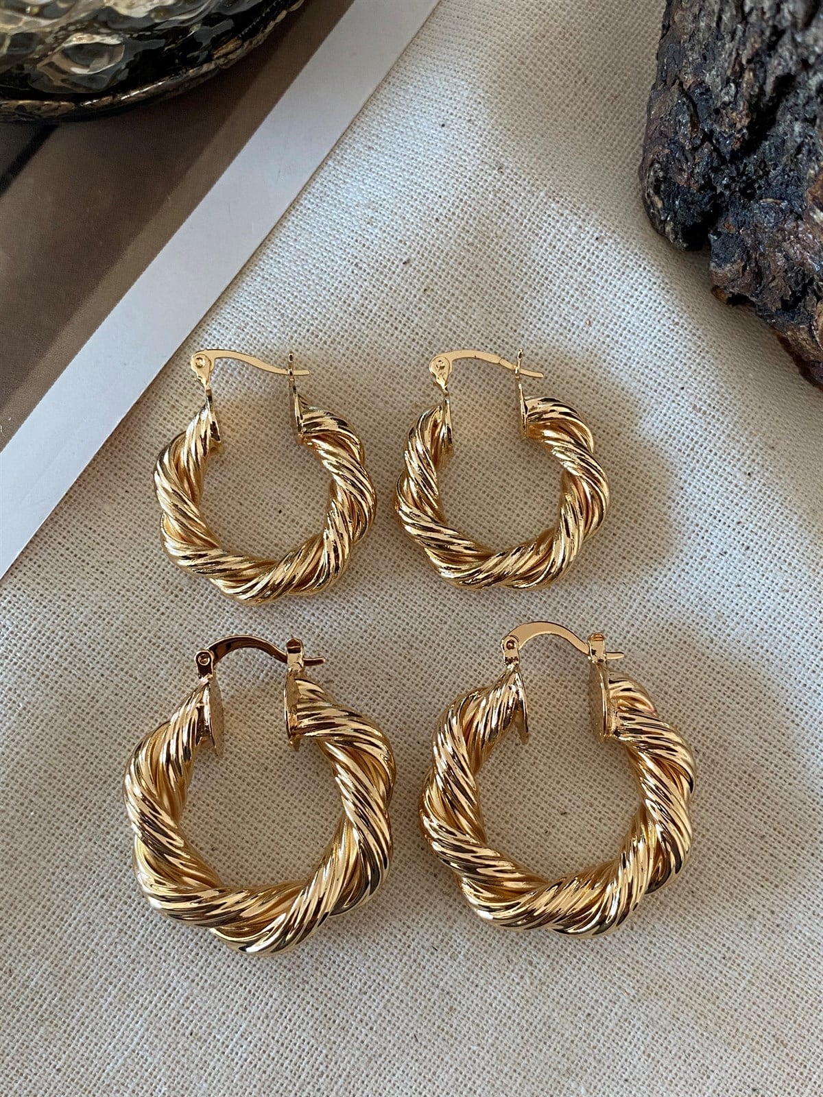 Serrated Hoop Earrings
