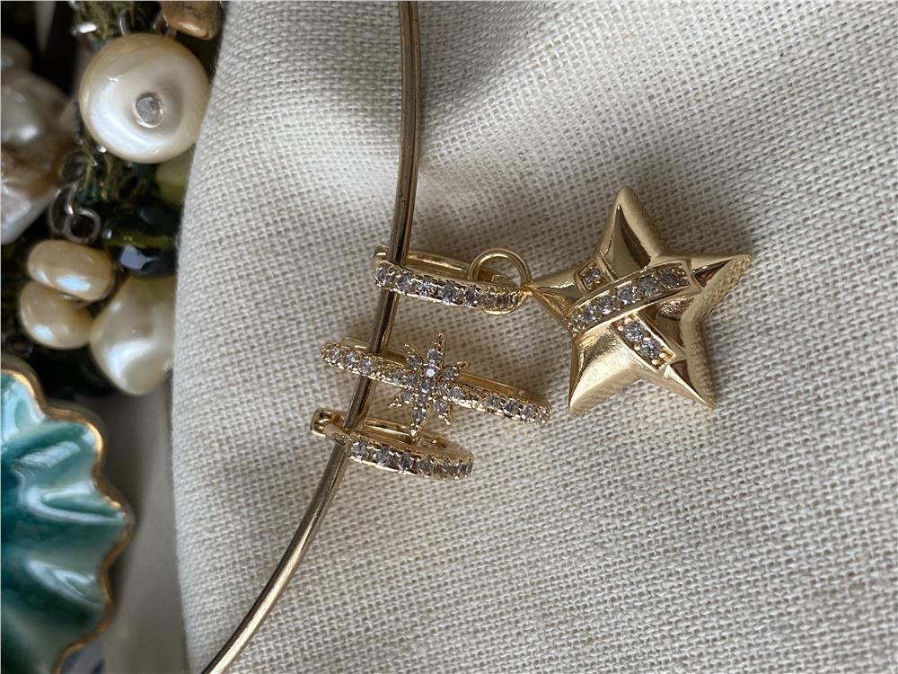 Üçlü Cross Star Küpe
