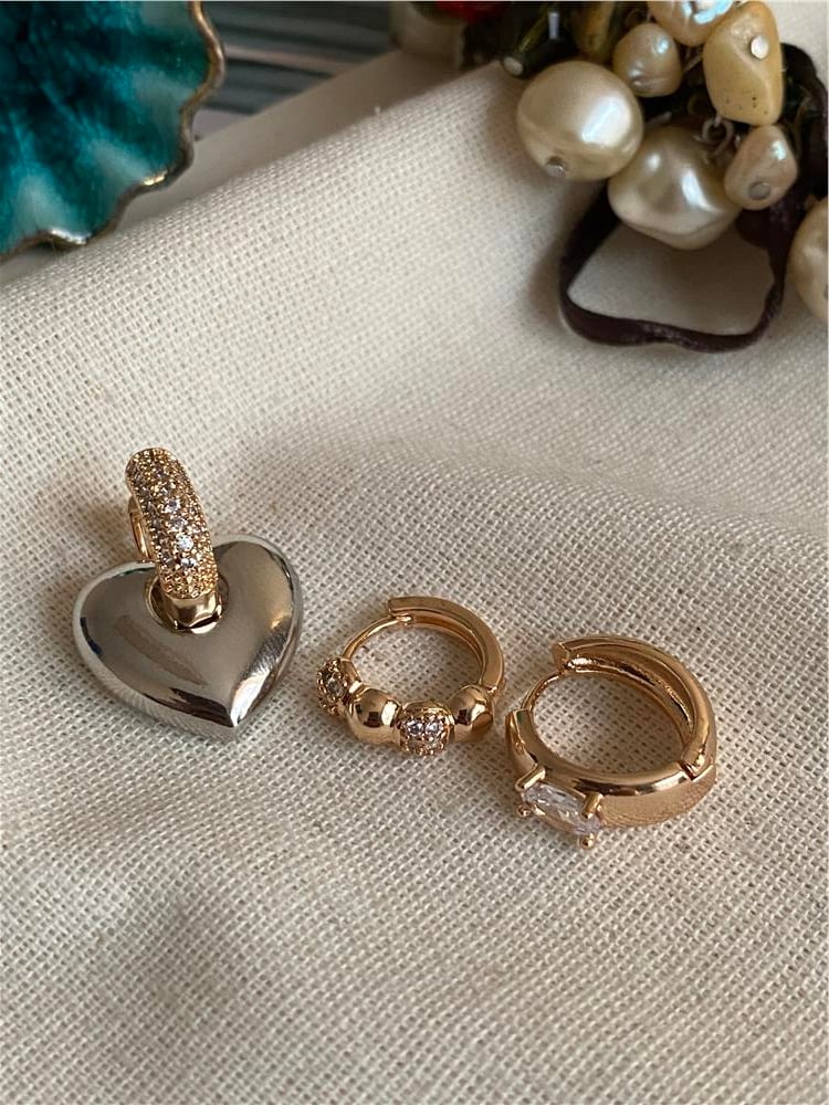 Üçlü Gold&Silver Küpe
