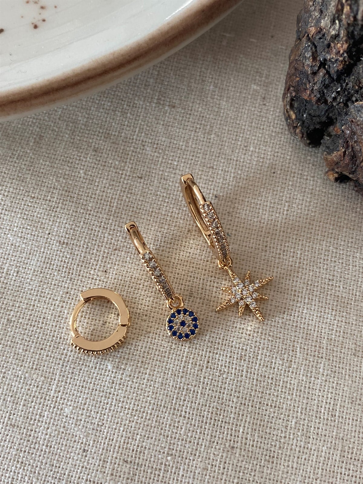 Triple Pole Star Earrings