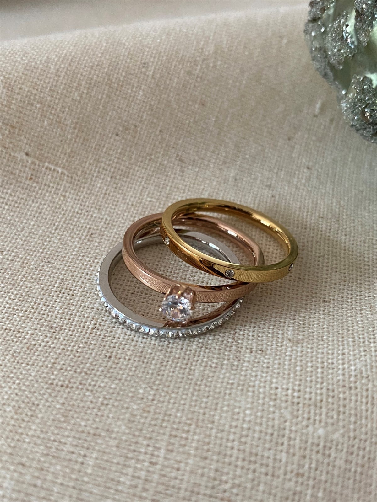 Steel Triple Modern Ring