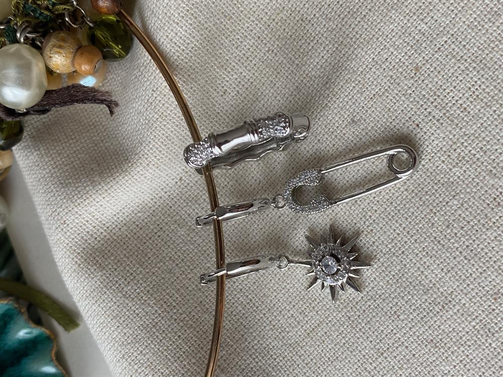 Üçlü Silver Kuzey Çengel Küpe