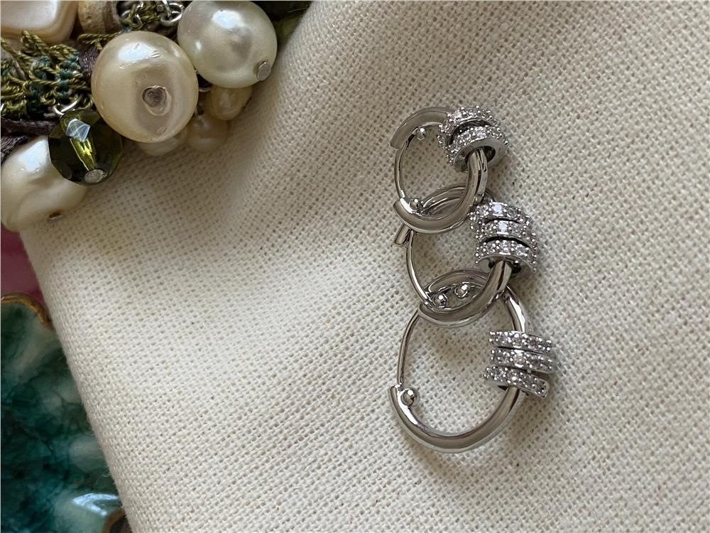 Üçlü Silver Rings Küpe