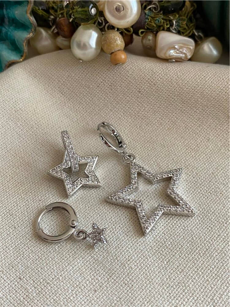 Üçlü Stars Küpe