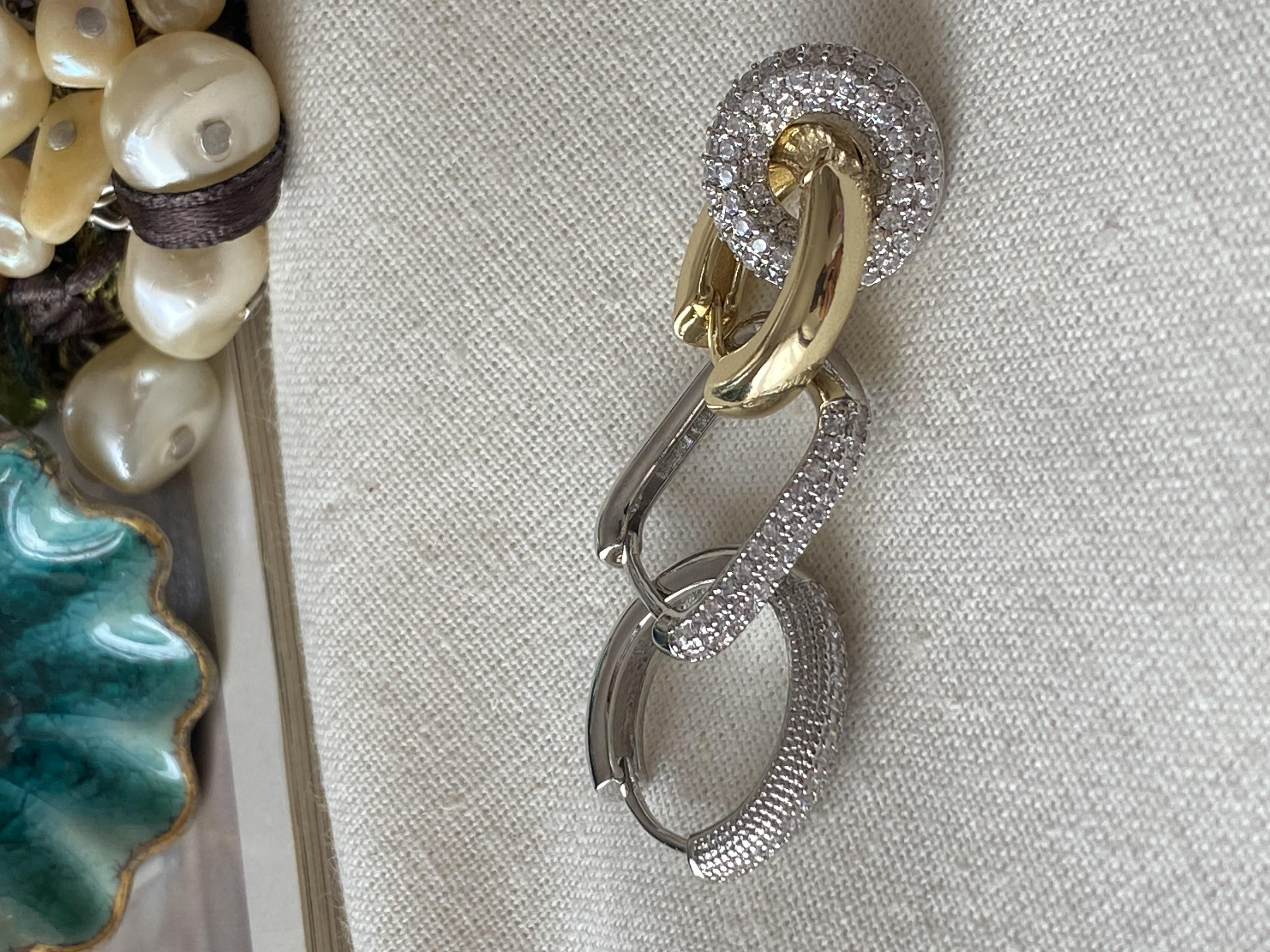 Üçlü Taşlı Silver Rings Küpe Seti