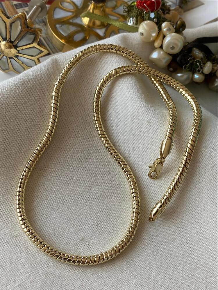 VIP 14K 4mm Kalın Sarmal Zincir Kolye