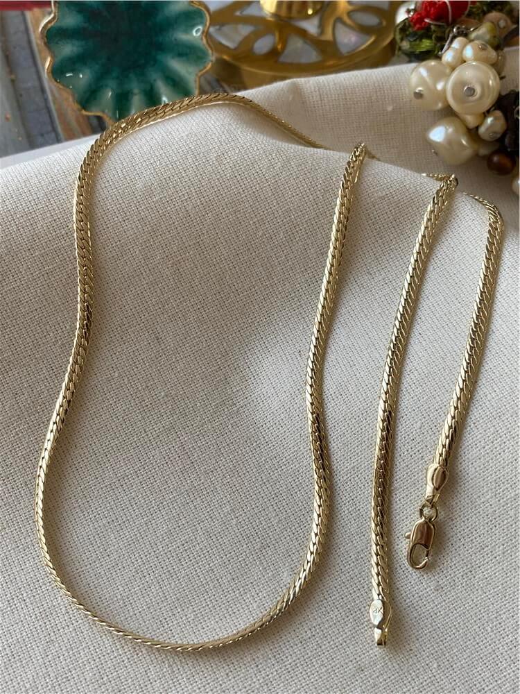 VIP 14K 55 cm Ezme Sık Örme Zincir Kolye