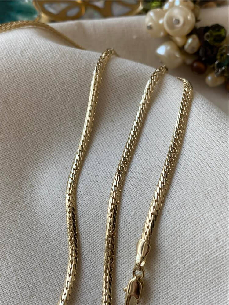 VIP 14K 55 cm Ezme Sık Örme Zincir Kolye