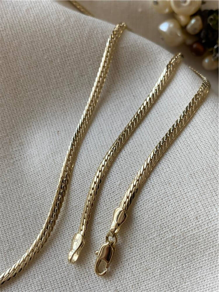 VIP 14K 55 cm Ezme Sık Örme Zincir Kolye