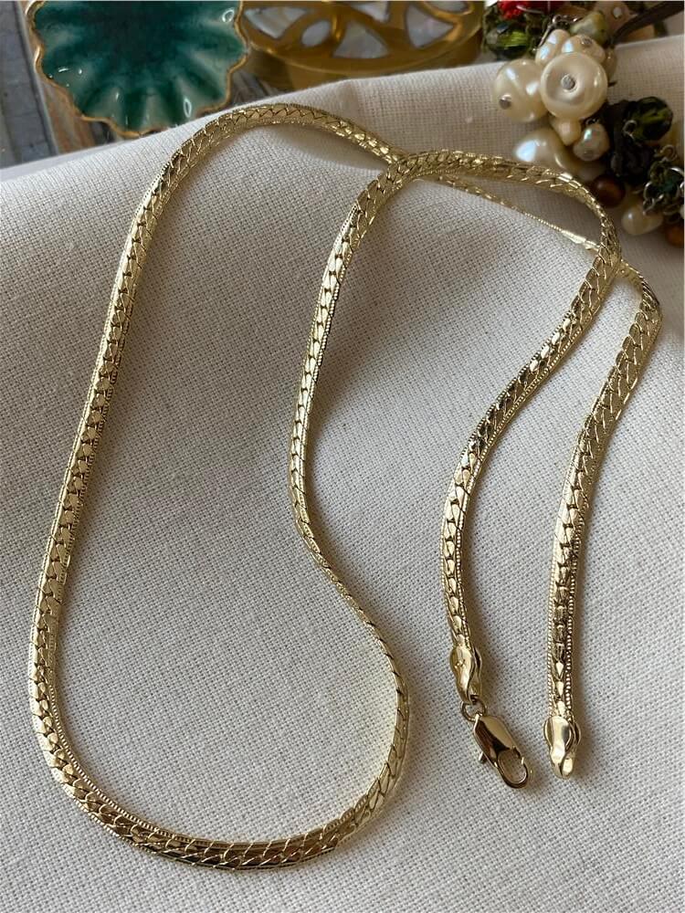 VIP 14K 60 cm Desenli Ezme Zincir Kolye