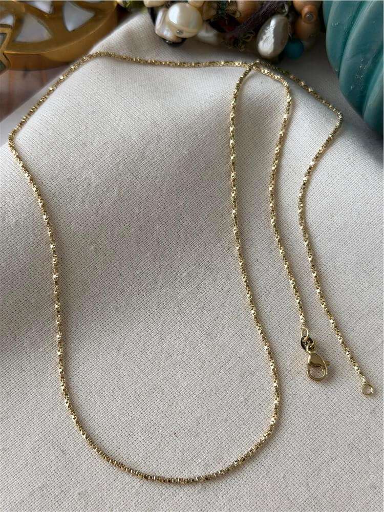 VIP 14K 60 cm Sarmal Kare Zincir Kolye