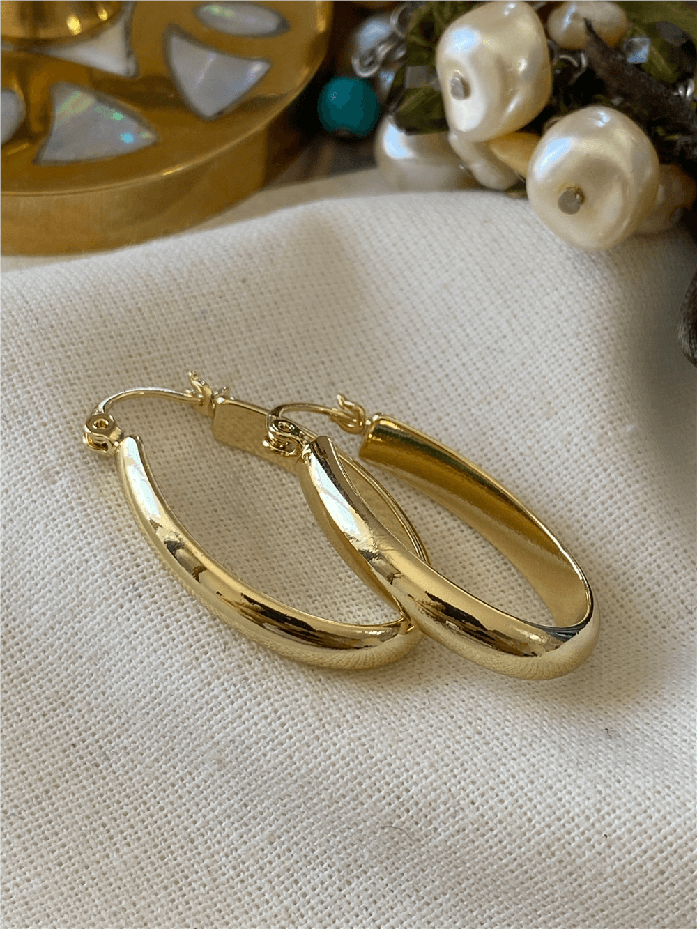VIP 14K Bombe Oval Küpe
