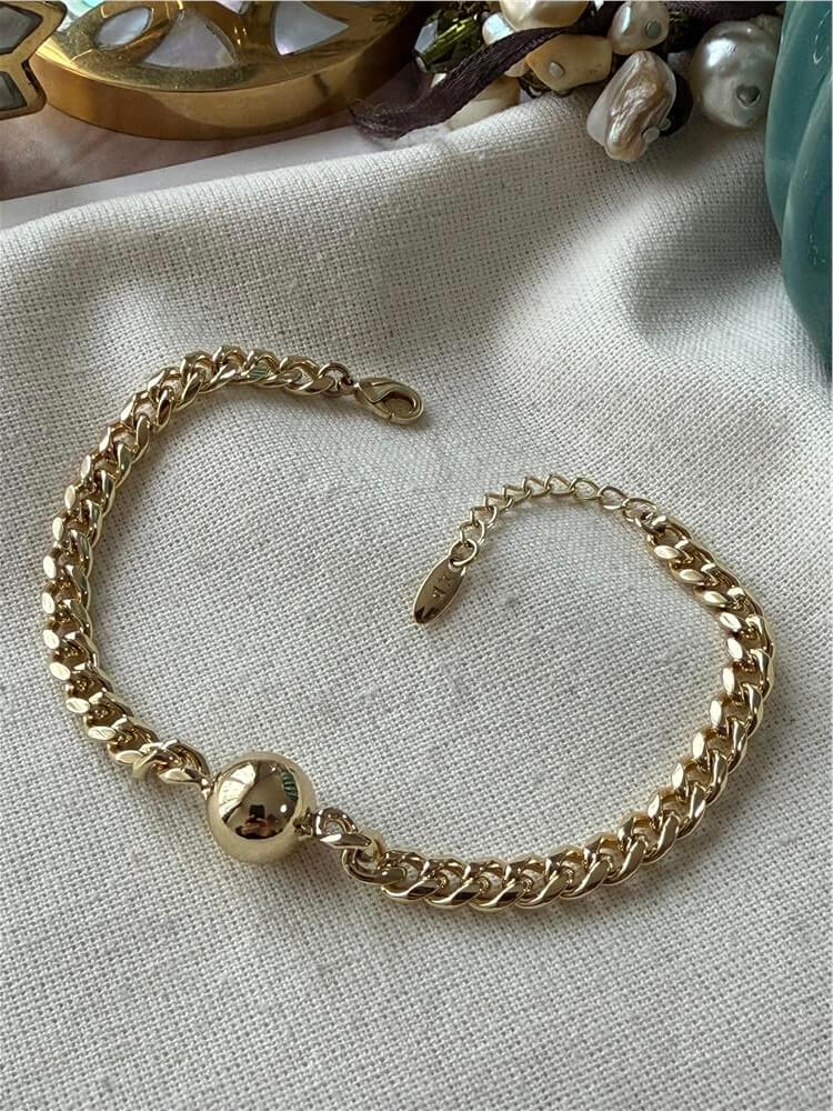 VIP 14K Büyük Dorika Detaylı Zincir Bileklik
