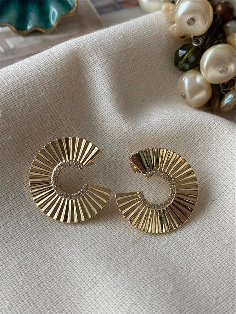 VIP 14K C Model Yelpaze Küpe