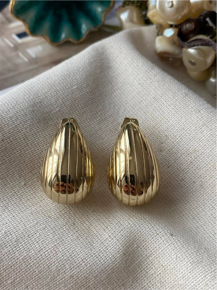 VIP 14K Çizgili Bubble Küpe