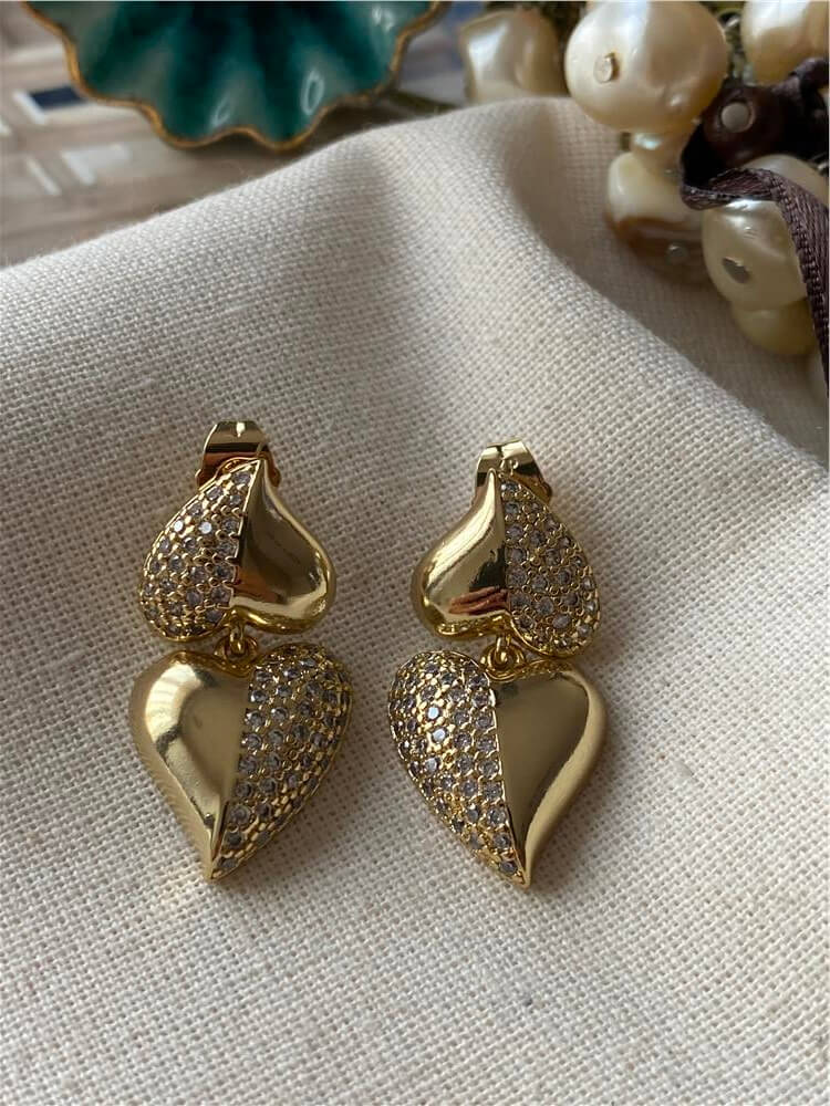 VIP 14K Cross Heart Küpe