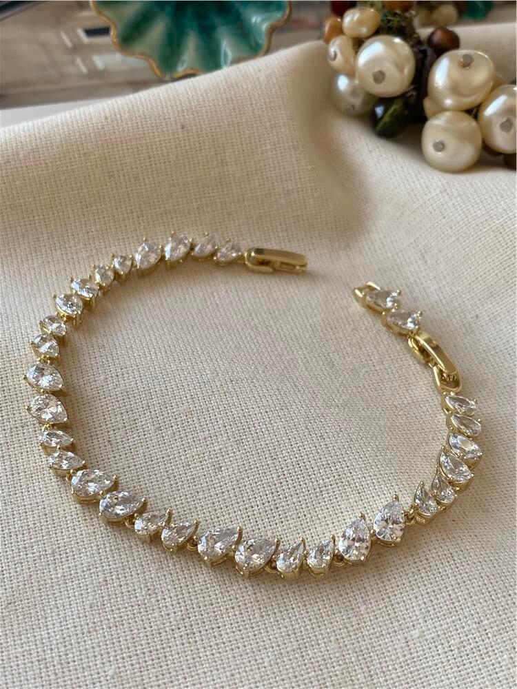 VIP 14K Damla Taşlı Suyolu Bileklik