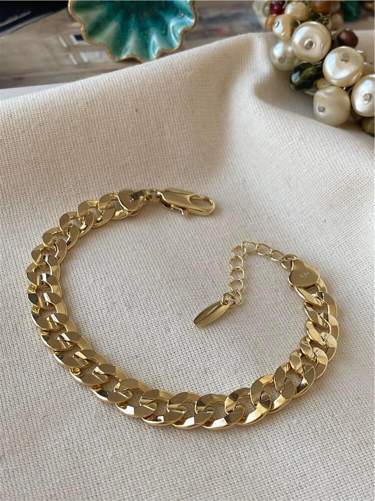 VIP 14K Desenli Ezme Zincir Bileklik