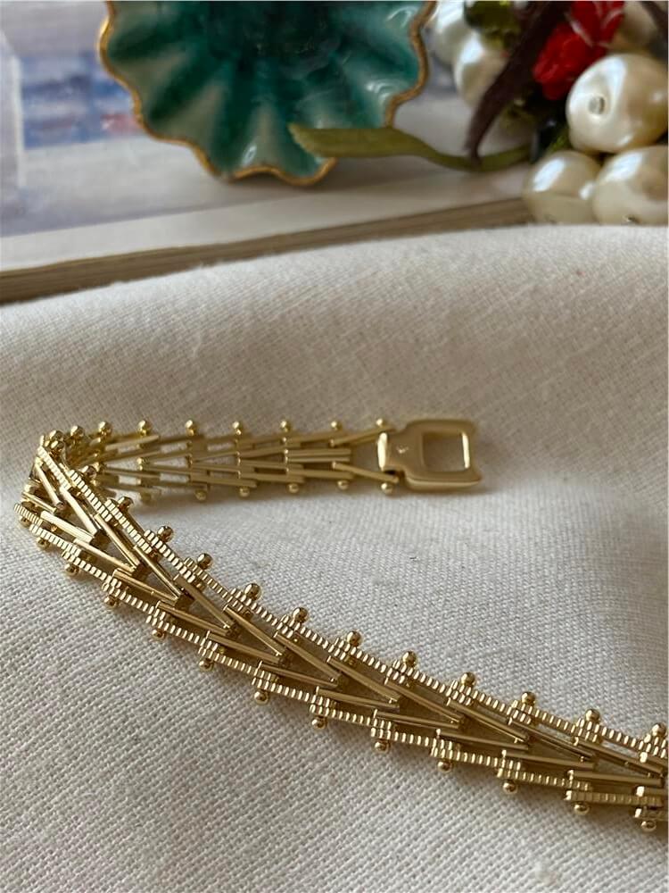 VIP 14K Desenli V Model Bileklik