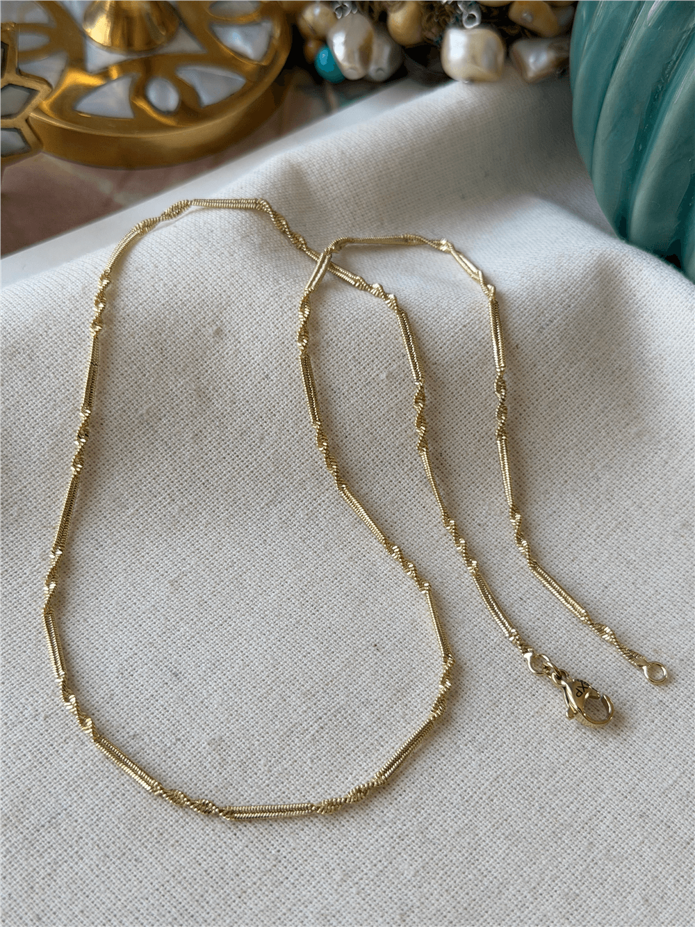 VIP 14K Döner Detaylı Silindir Zincir Kolye