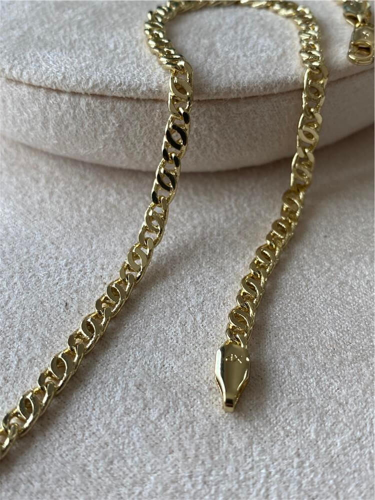 VIP 14K Ezme Geçmeli Zincir Kolye