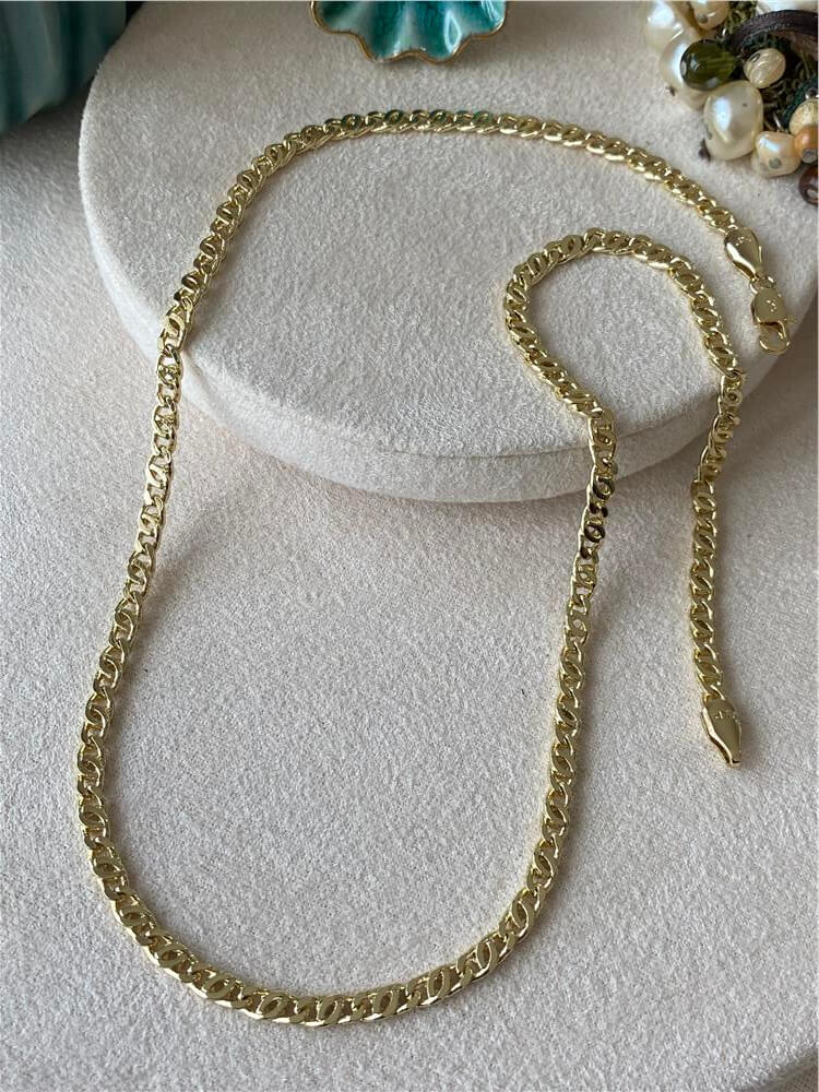 VIP 14K Ezme Geçmeli Zincir Kolye