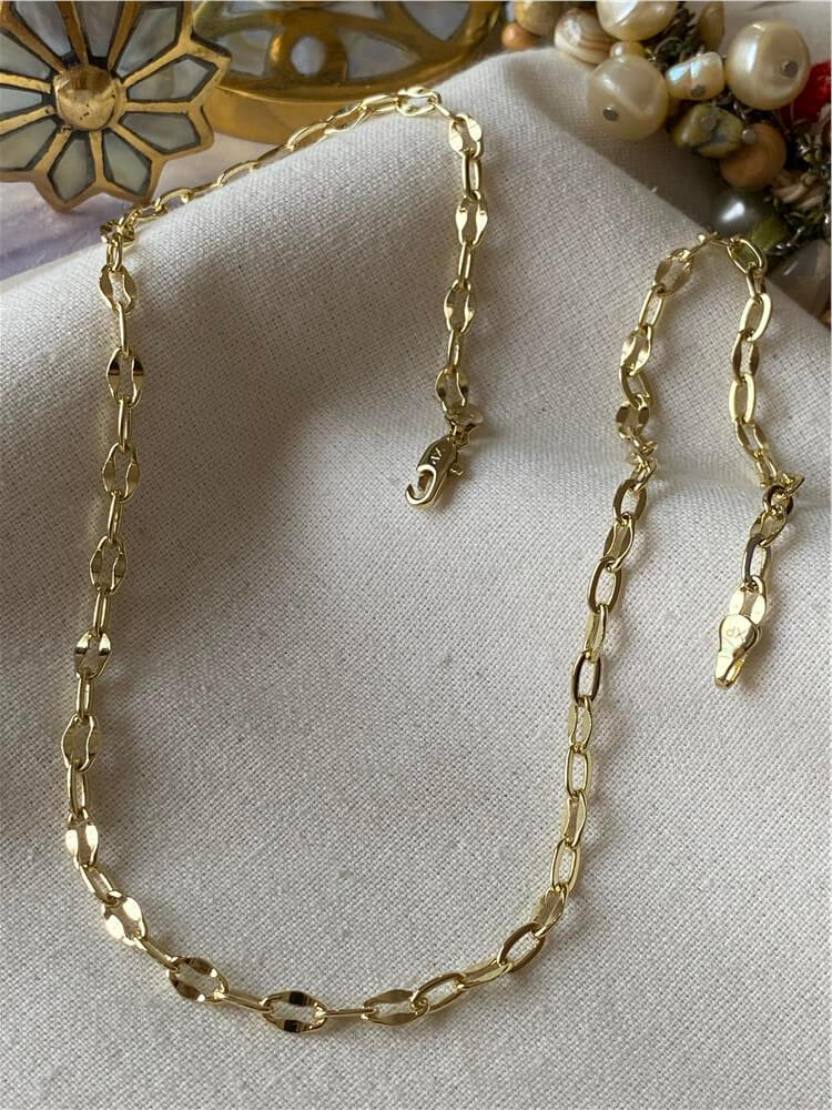 VIP 14K Ezme Geniş Zincir Kolye