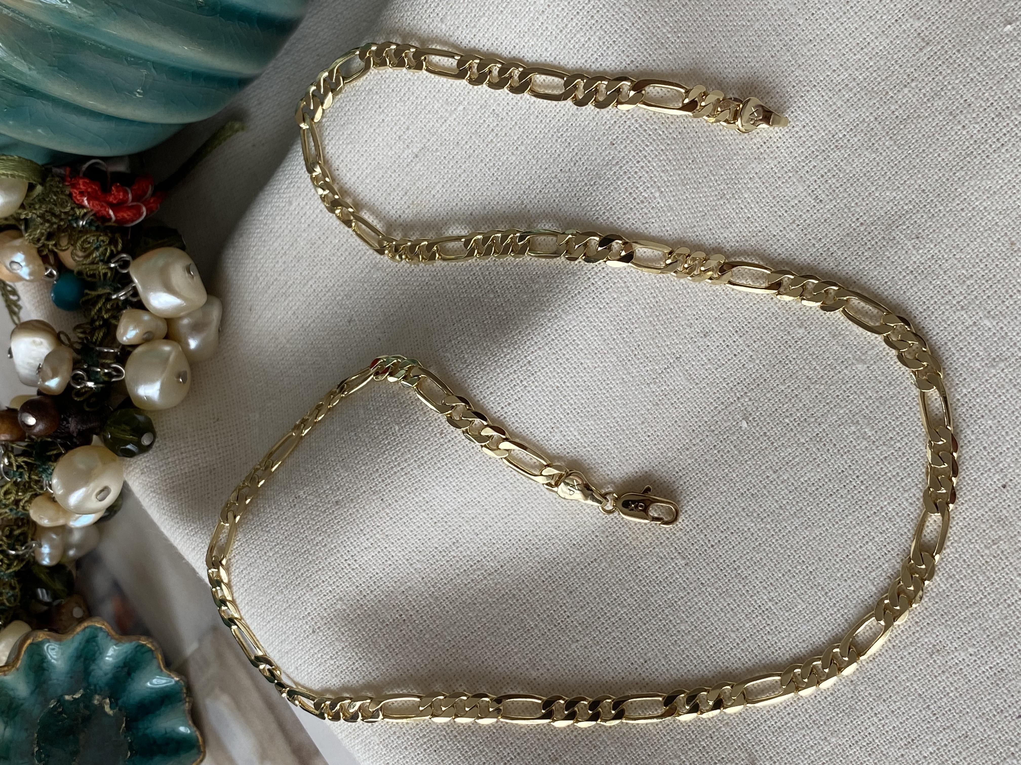VIP 14K Figaro Kolye