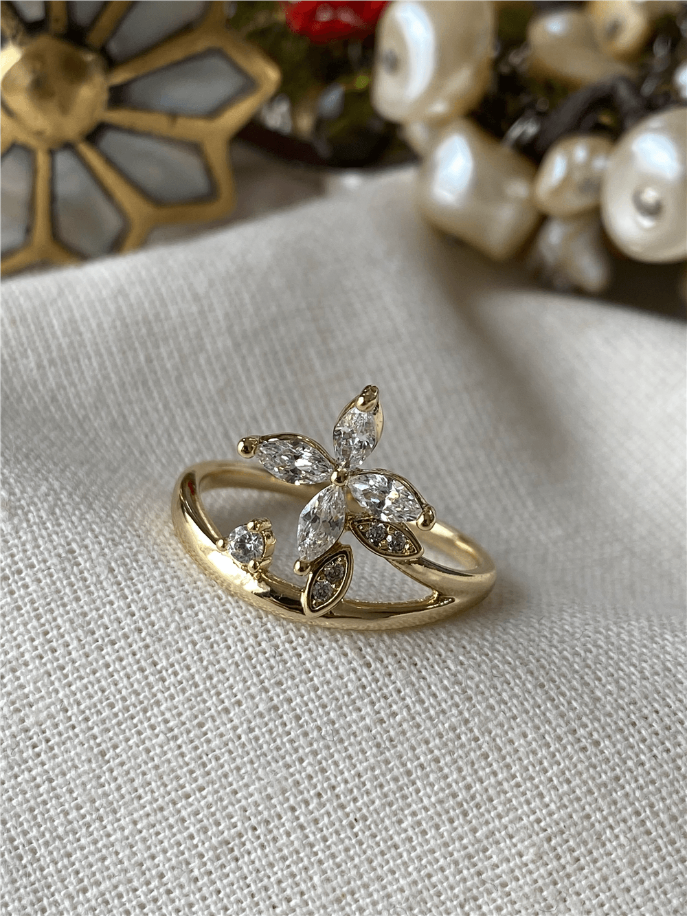 VIP 14K Floral Yüzük