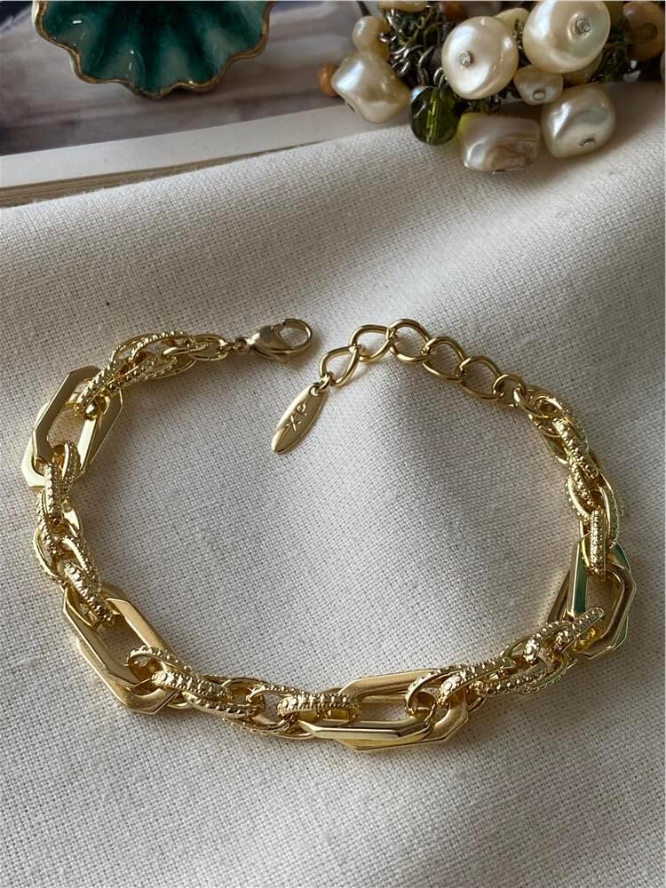 VIP 14K Geçmeli Çift Model Zincir Bileklik