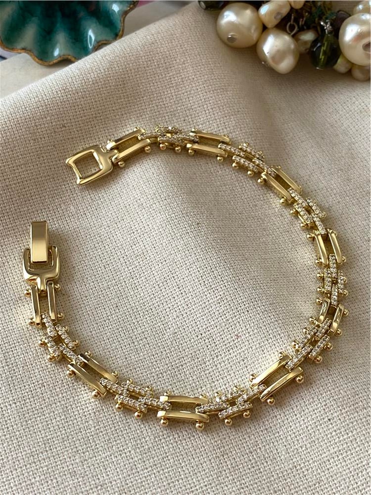 VIP 14K Geçmeli Tırtıklı Bileklik