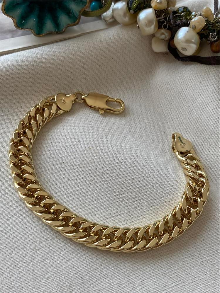 VIP 14K Geniş Sık Zincir Bileklik