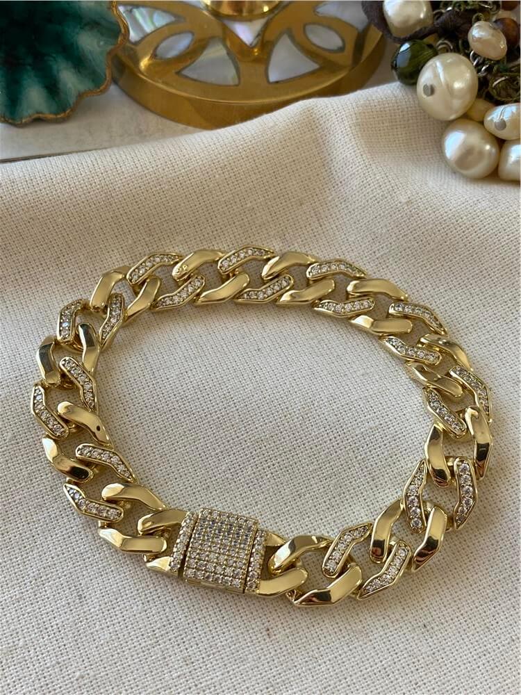 VIP 14K Gurmet Taşlı Zincir Bileklik