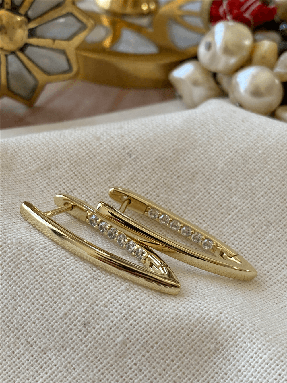 VIP 14K İçi Taşlı Lades Küpe