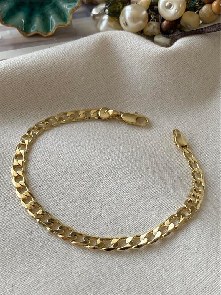 VIP 14K İnce Ezme Zincir Bileklik