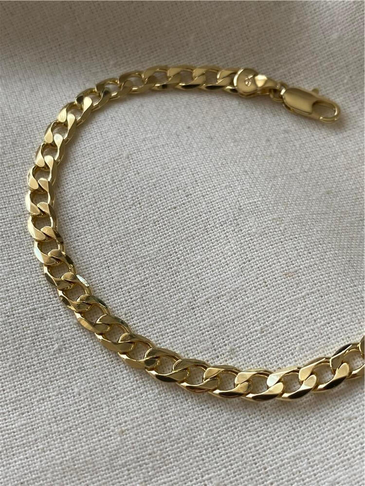 VIP 14K İnce Ezme Zincir Bileklik