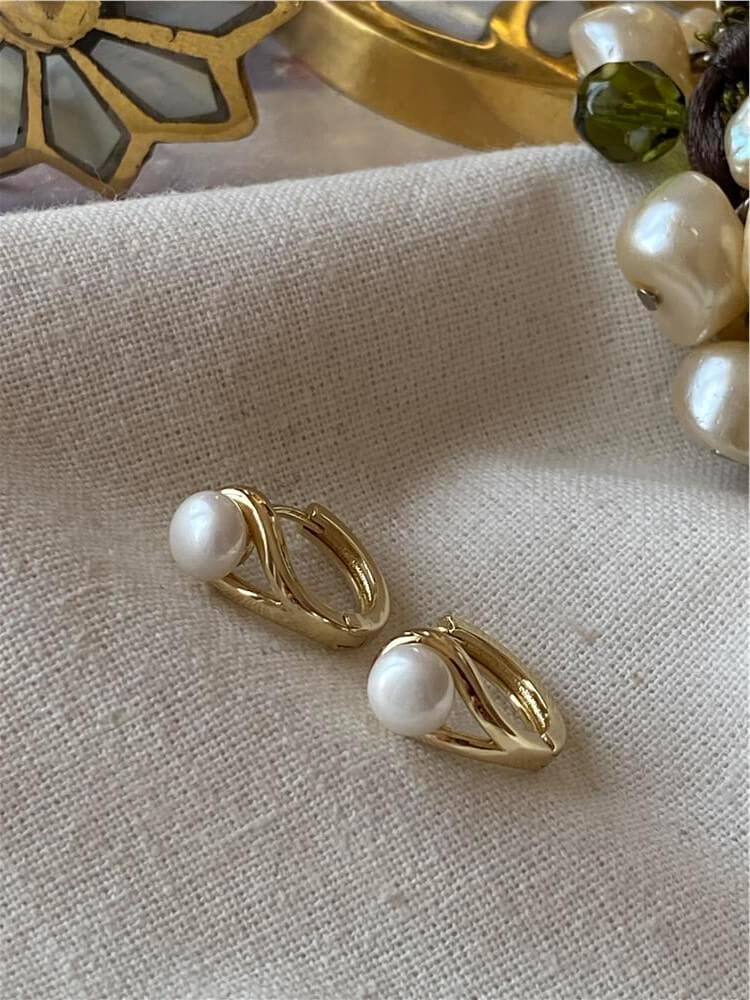 VIP 14K İncili Mini Küpe