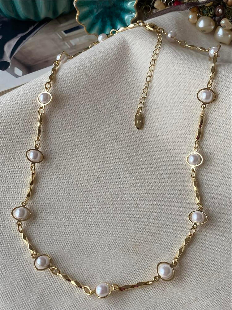 VIP 14K İncili Silindir Kolye