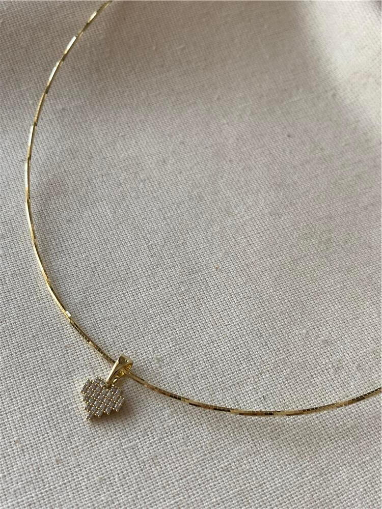VIP 14K Kalp Charmlı Choker
