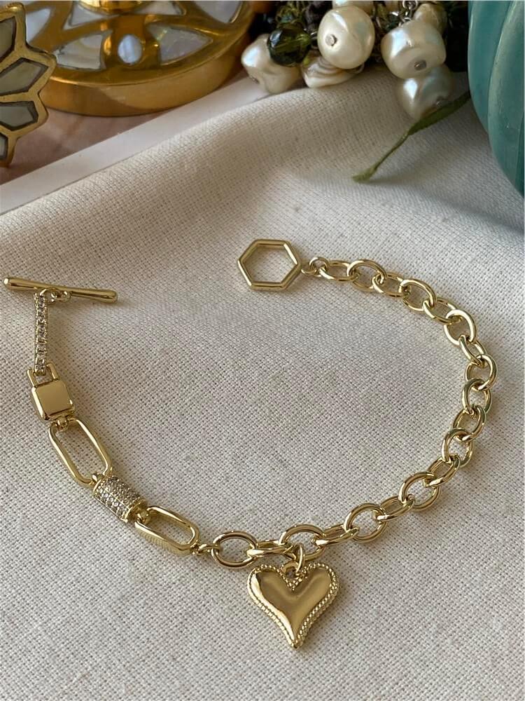 VIP 14K Kalp Sallantılı Halka Bileklik