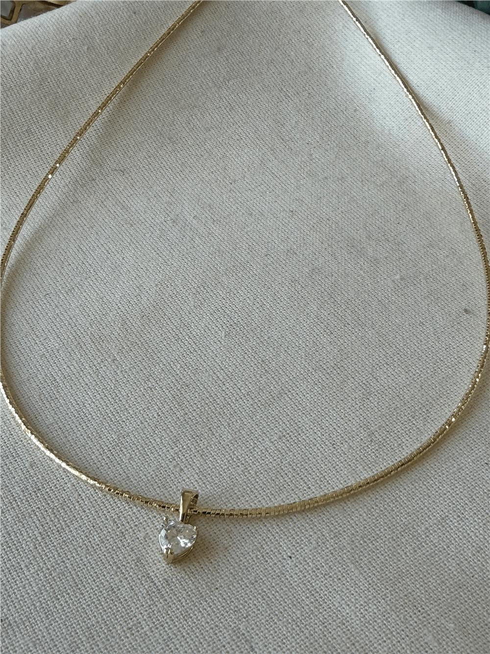 VIP 14K Kalp Taşlı Choker Kolye