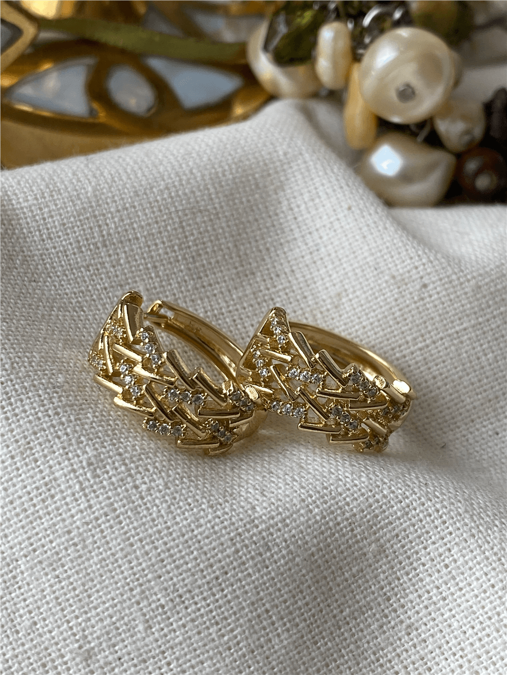 VIP 14K Kılçık Örme Halka Küpe