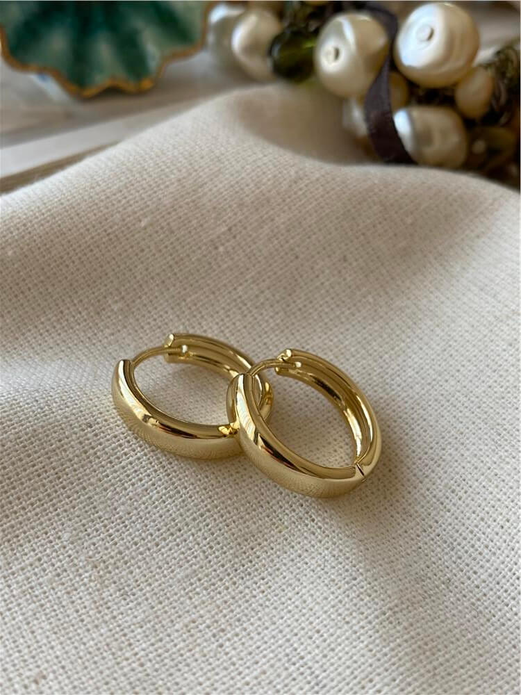 VIP 14K Klasik Bombeli Mini Halka Küpe