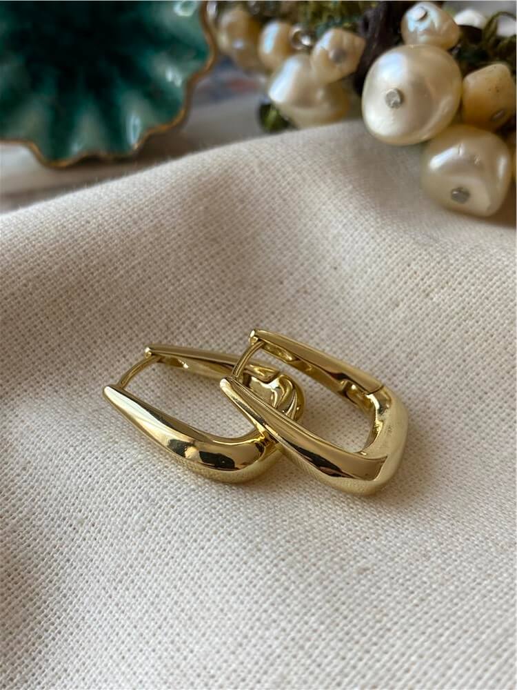 VIP 14K Klasik Oval Küpe