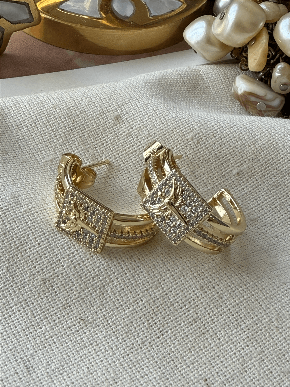 VIP 14K Mikail Desenli C Model Küpe