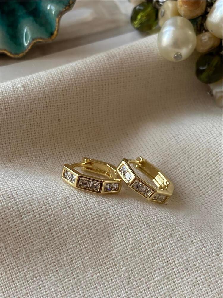 VIP 14K Mini Altıgen Küpe