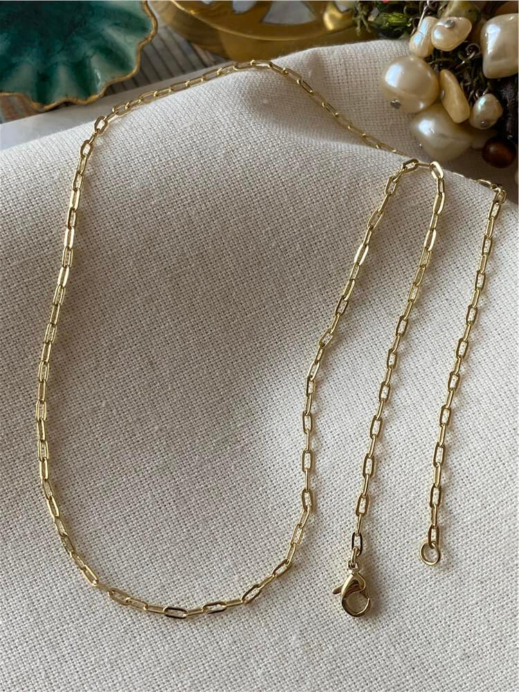 VIP 14K Mini Dikdörtgen Zincir Kolye