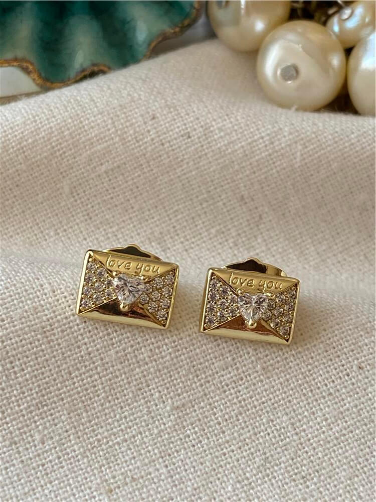 VIP 14K Mini Love Letter Küpe