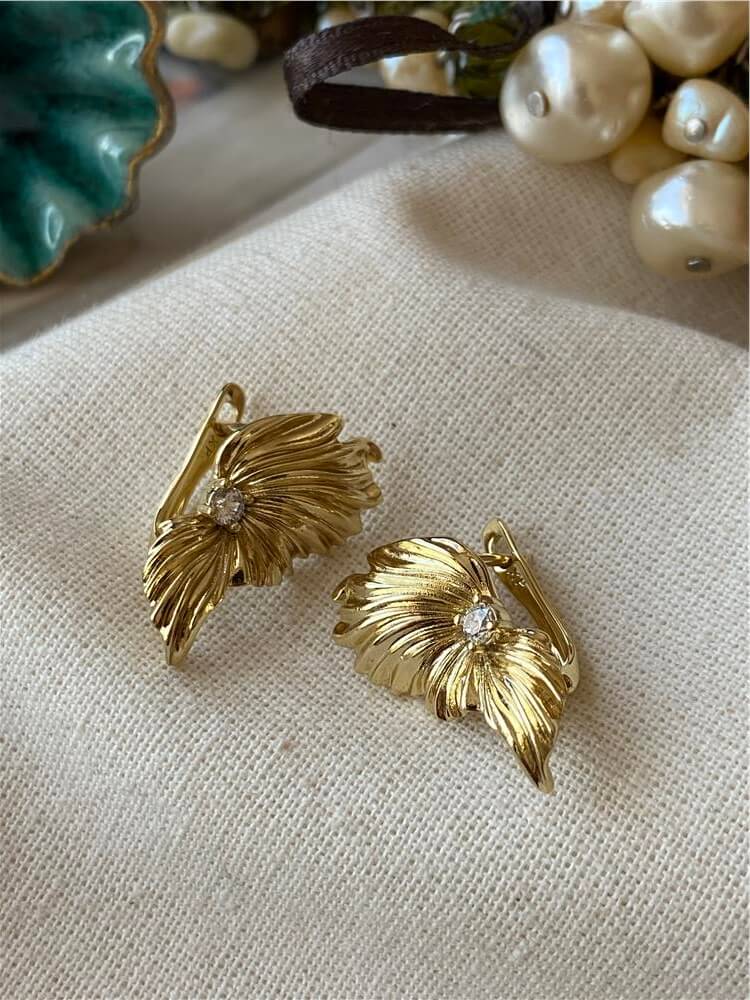 VIP 14K Mini Taşlı Wings Küpe